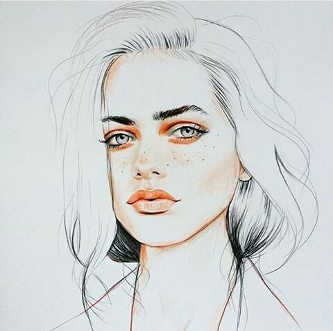 Cute Girl Face Drawing High-Quality