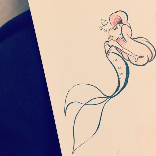 How to draw little mermaid Ariel cute and easy stepbystep
