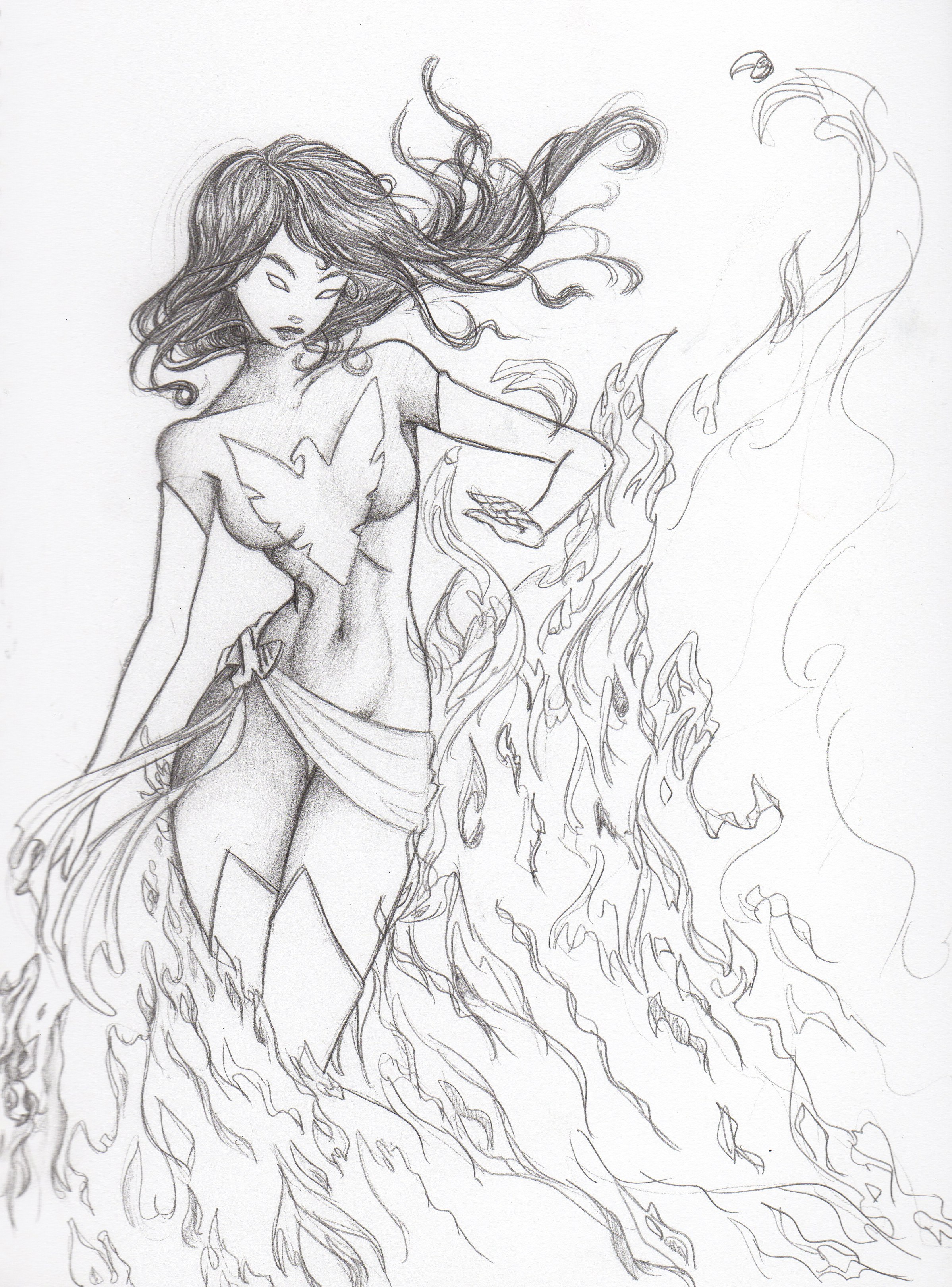 Dark Phoenix Drawing High-Quality