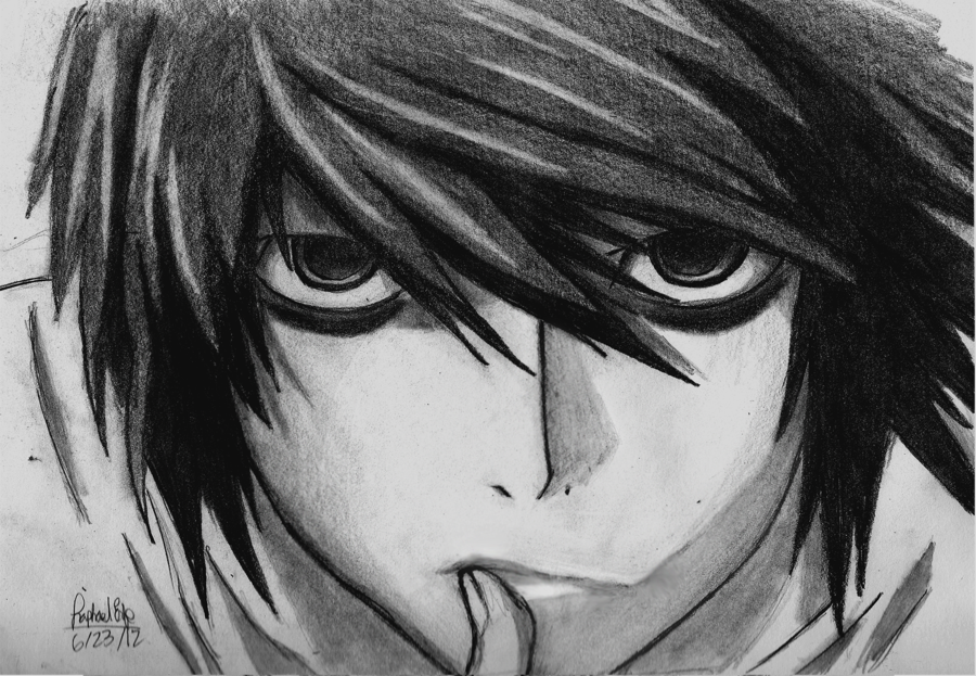 CafeCherry on Twitter Death note L deathnote L anime drawing art  httpstcofMrsid6yoE  X