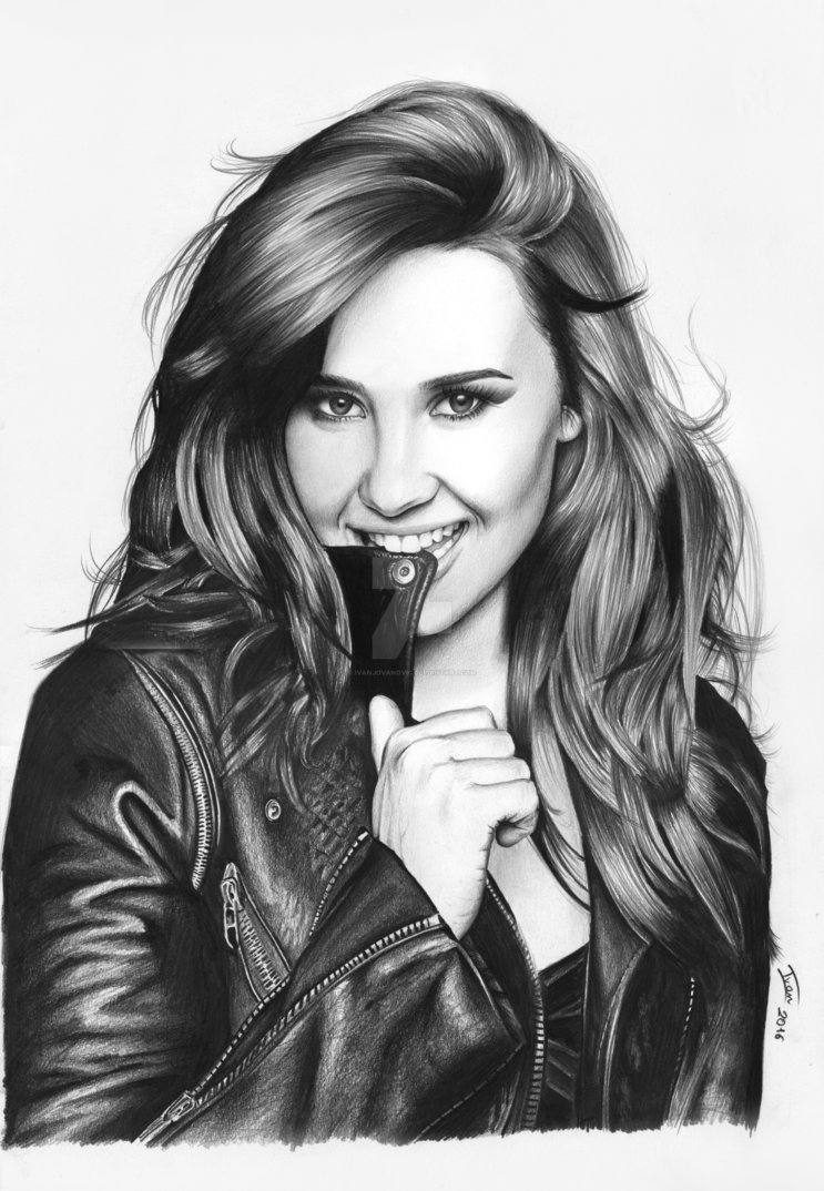 Cartoon A Cute Sketch Drawing Of Demi Lovato for Beginner