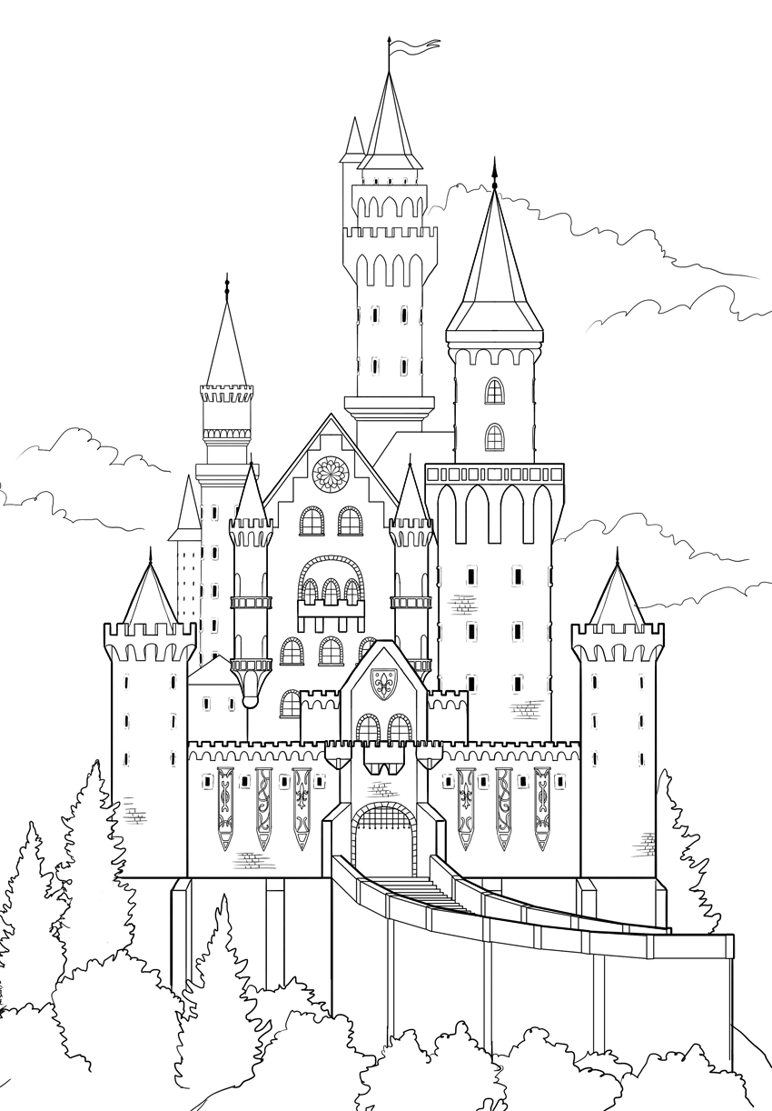 Disney Castle Drawing Picture