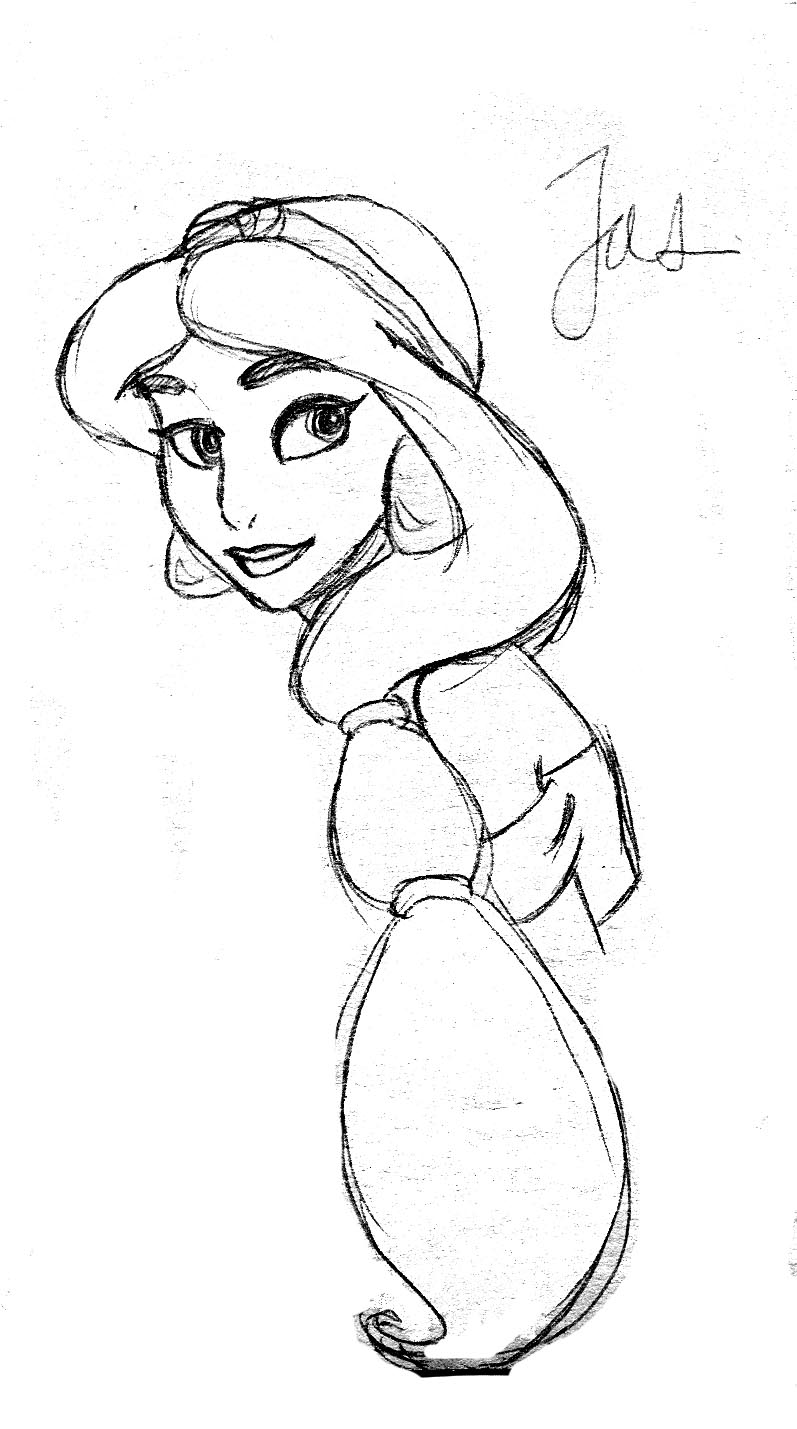 How to Draw Jasmine  Aladdin  Step by Step  YouTube