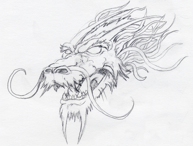 Dragon Head Drawing Pic