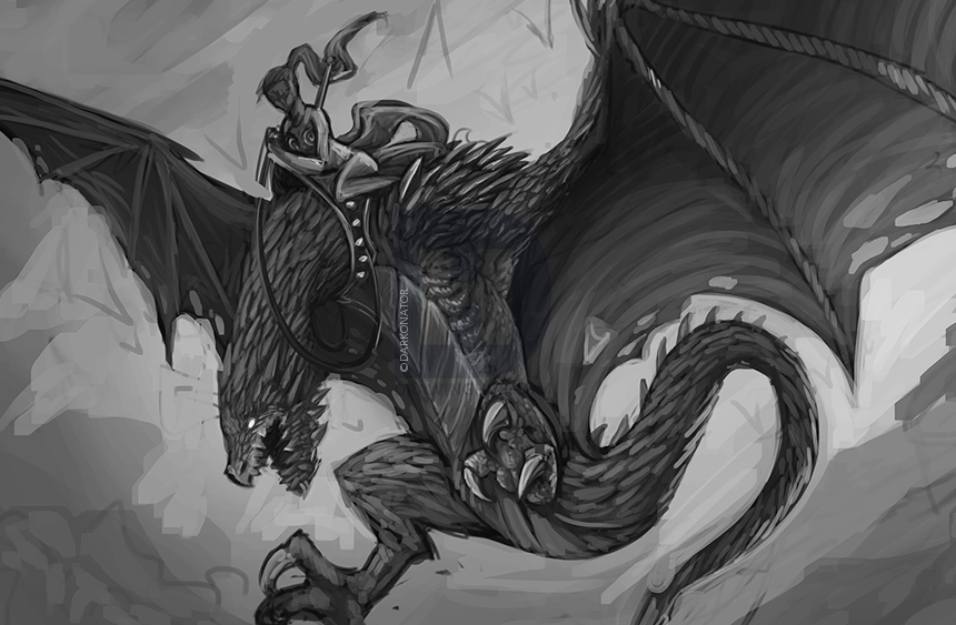 Dragon Rider Art Drawing