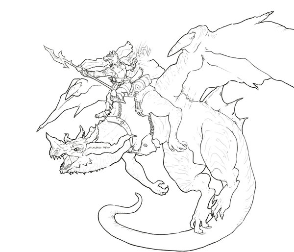 Dragon Rider Drawing Beautiful Image