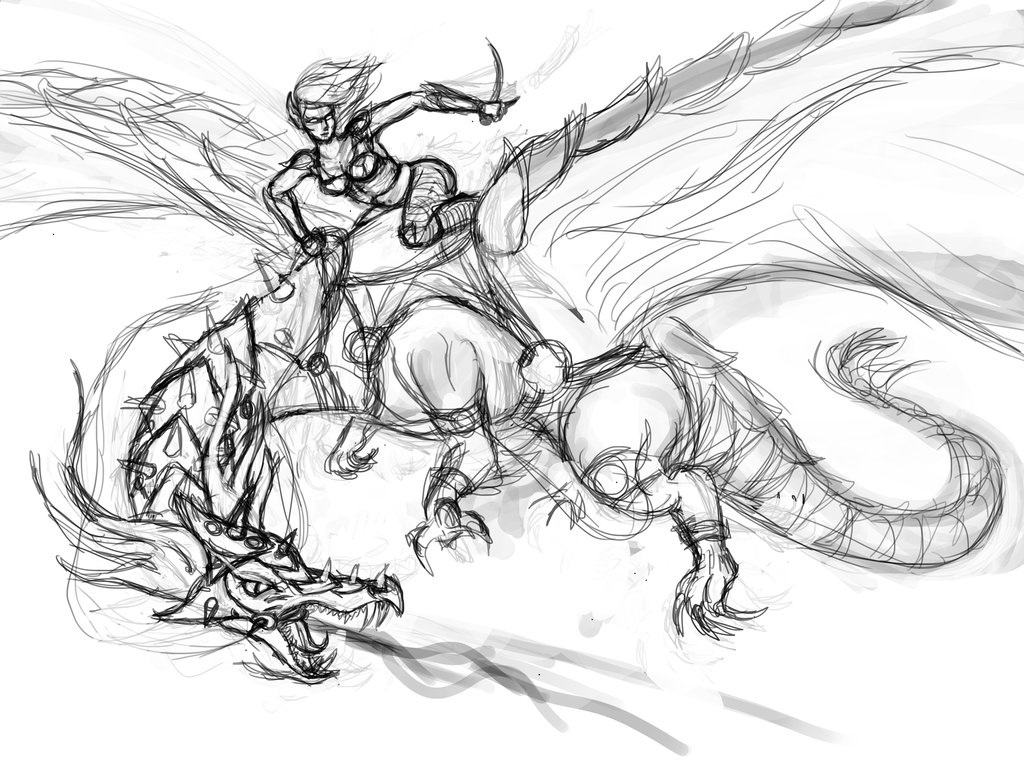 Dragon Rider Drawing Best