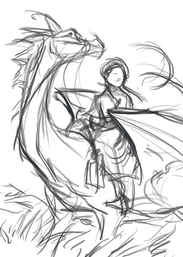 Dragon Rider Drawing Image