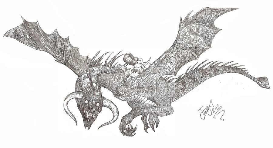 Dragon Rider Drawing Pic