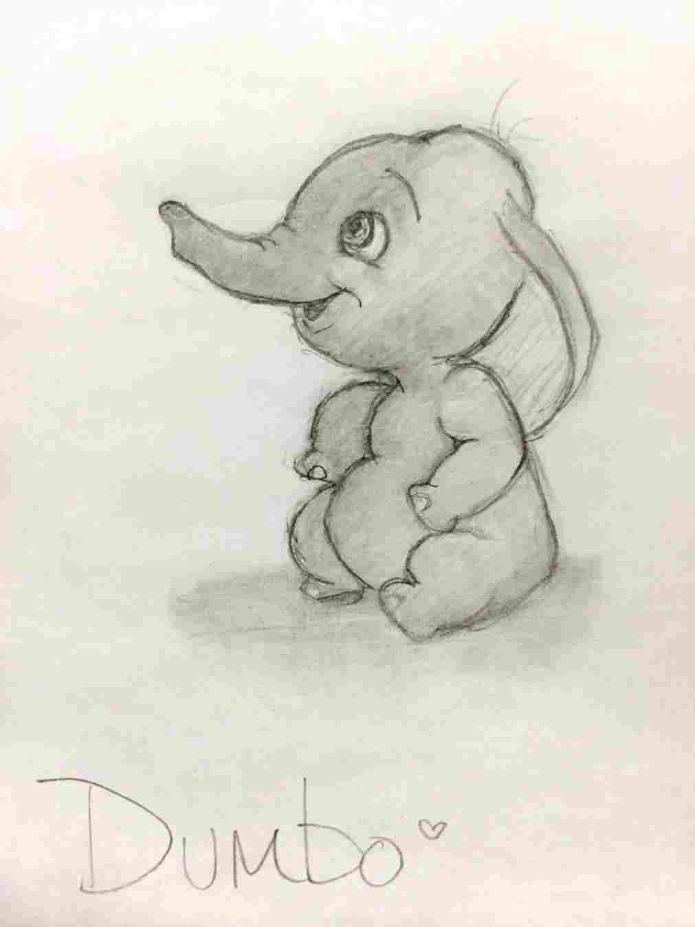 Dumbo Drawing Beautiful Image