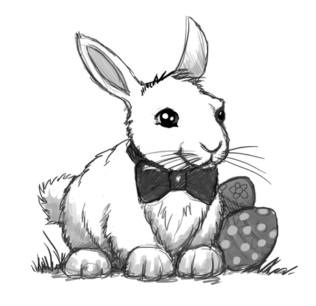 Sketch of Easter bunny and Easter egg  Stock Illustration 39234369   PIXTA