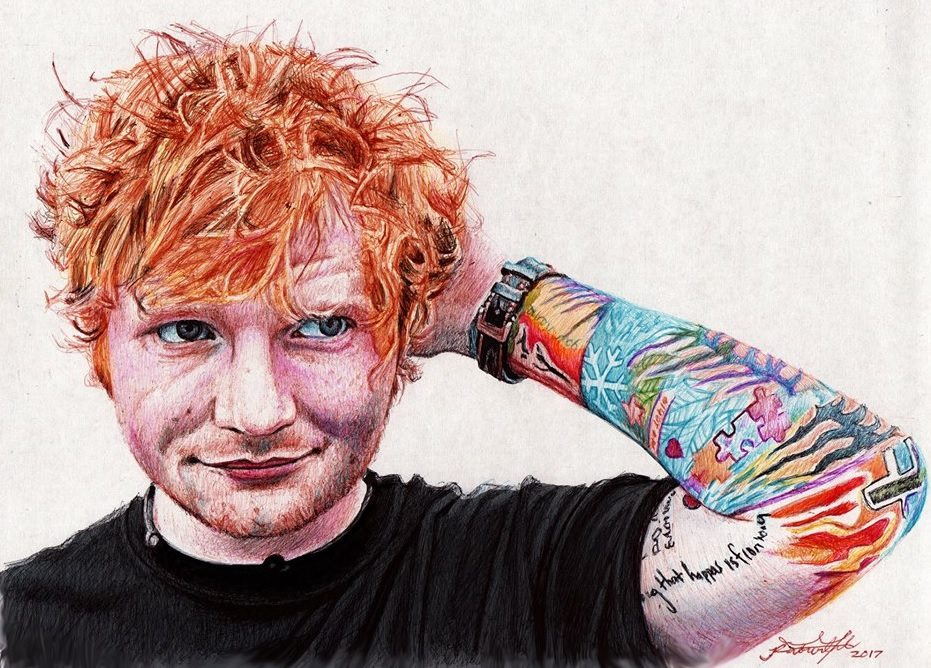 Ed Sheeran Drawing High-Quality