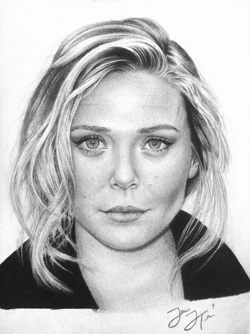 Elizabeth Olsen Drawing Sketch
