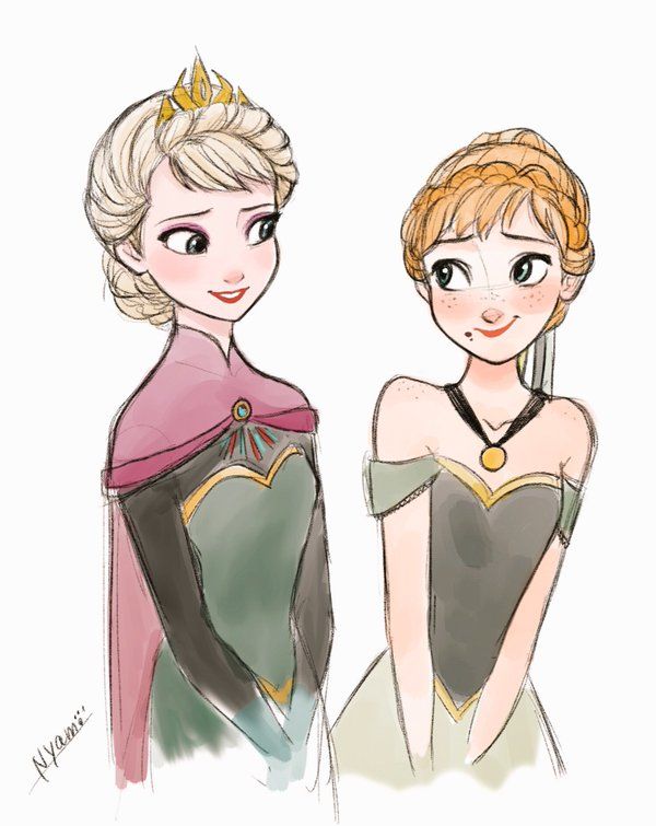 Elsa And Anna Drawing