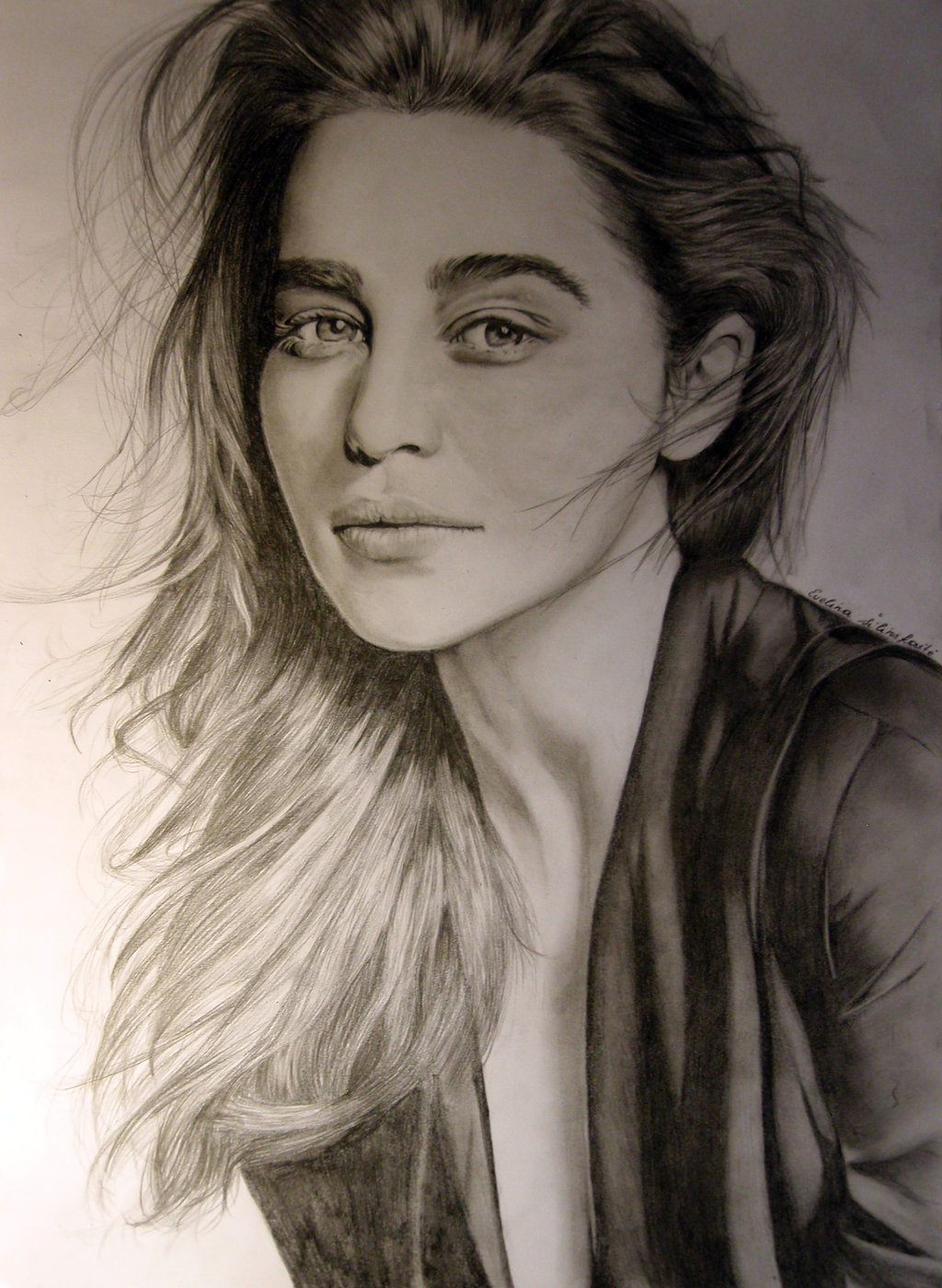 Emilia Clarke Drawing Beautiful Image