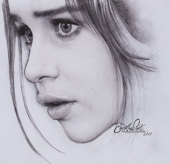 Emilia Clarke Drawing Photo