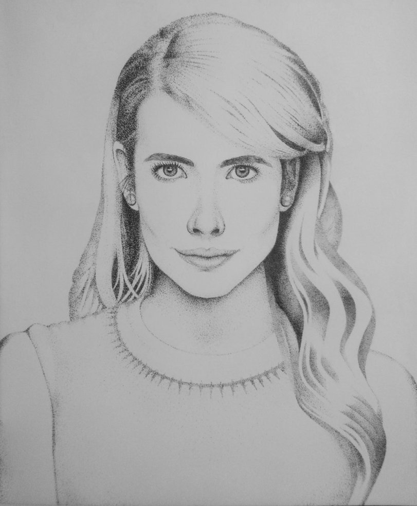 Emma Roberts Drawing Sketch