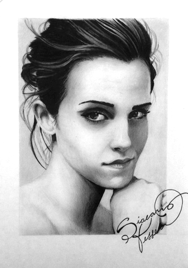 Emma Watson Charcoal Drawing Amazing