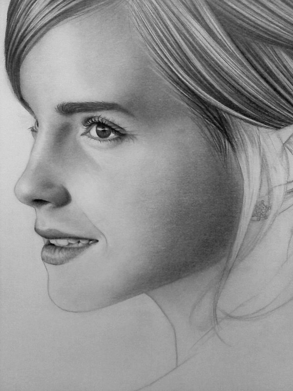 Emma Watson Charcoal Drawing Art