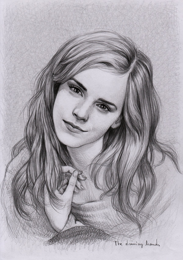 Emma Watson Charcoal Drawing Beautiful Image