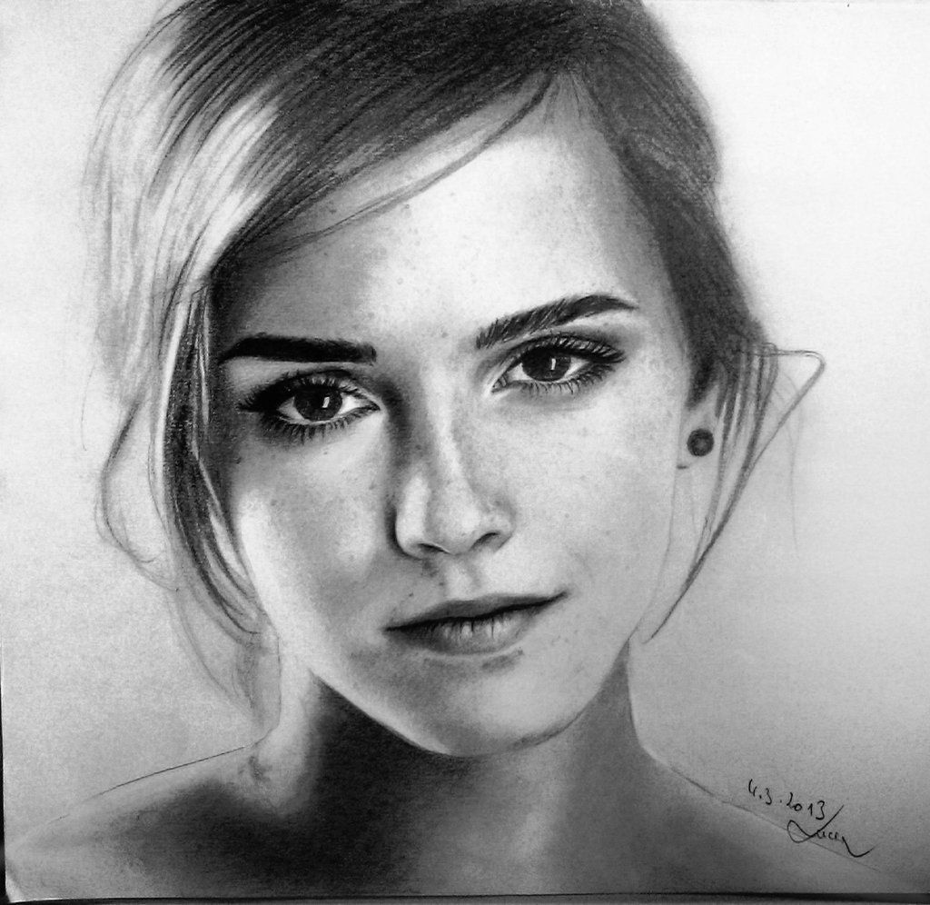 Emma Watson Charcoal Drawing Photo