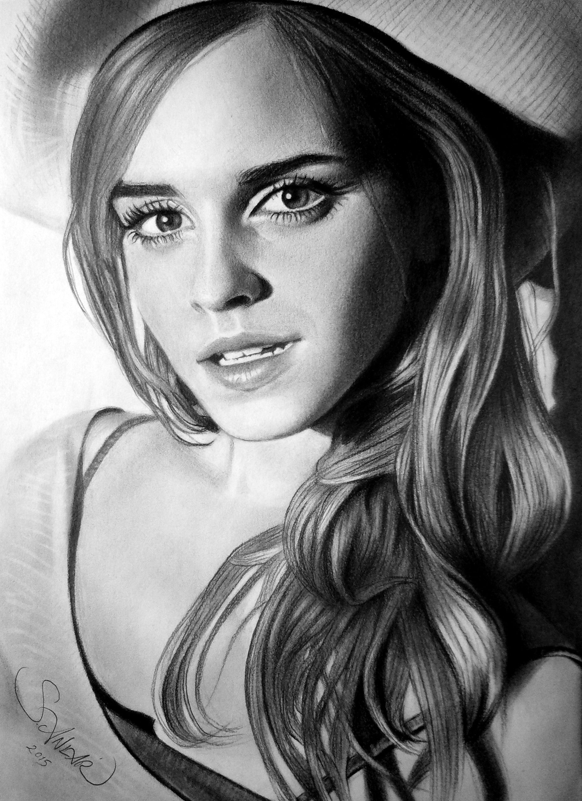 Emma Watson Charcoal Drawing Pic