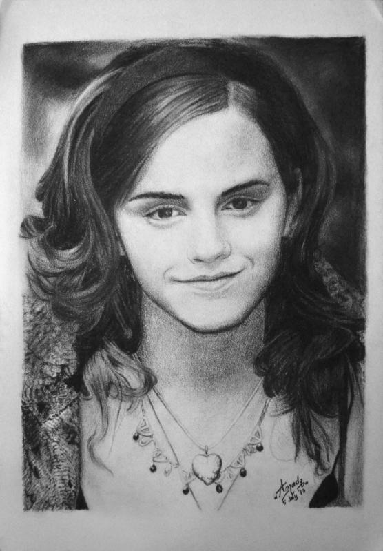 Emma Watson Charcoal Drawing Pics