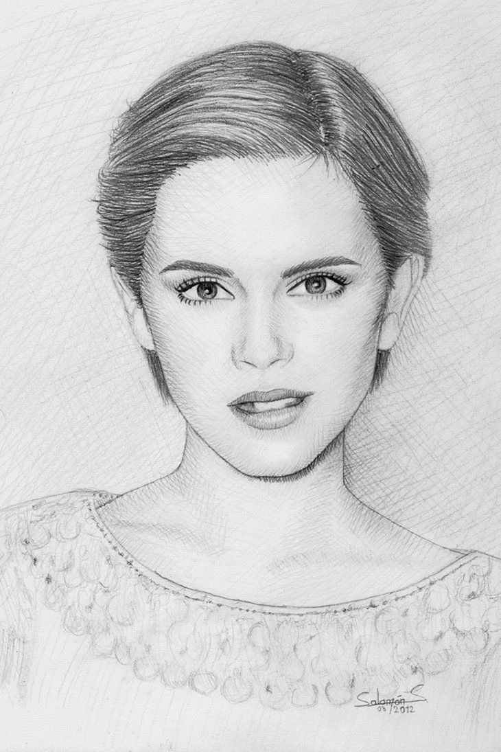 Emma Watson Drawing Sketch