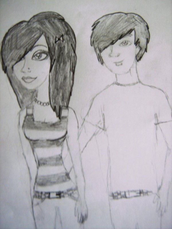 Emo Couple Art Drawing