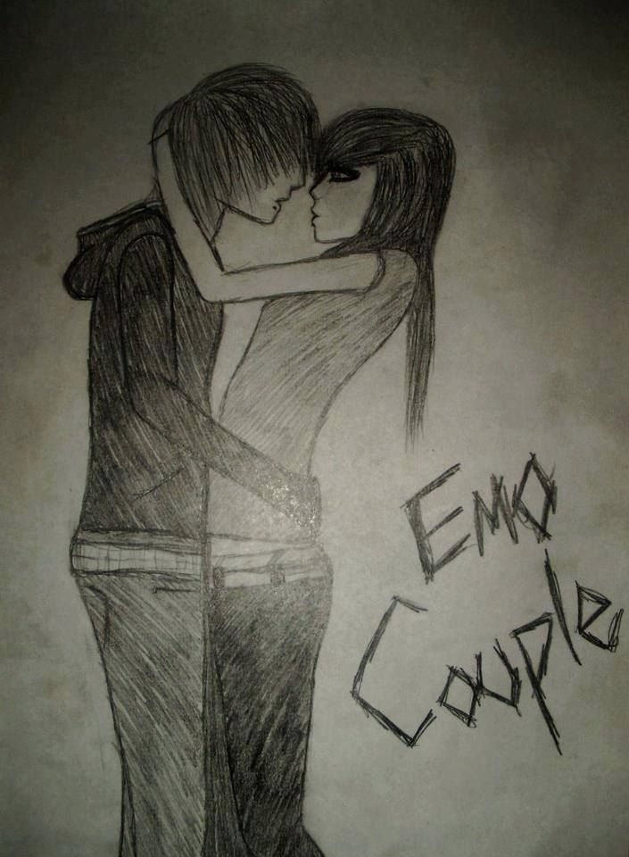 Emo Couple Drawing Picture