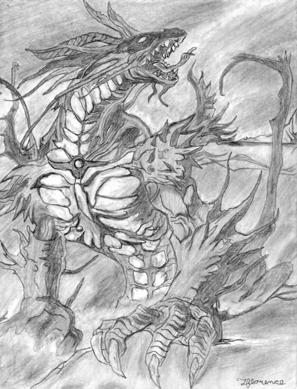 Evil Dragon Drawing Art