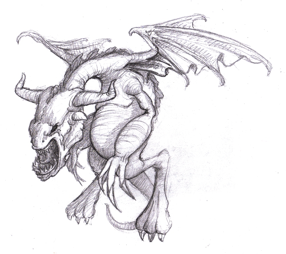 Evil Dragon Drawing Beautiful Art