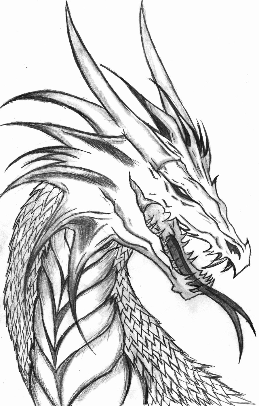 Evil Dragon Drawing Creative Art - Drawing Skill