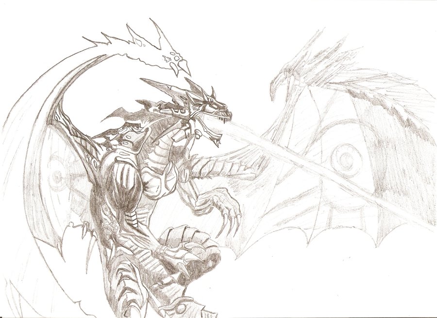 Evil Dragon Drawing High-Quality
