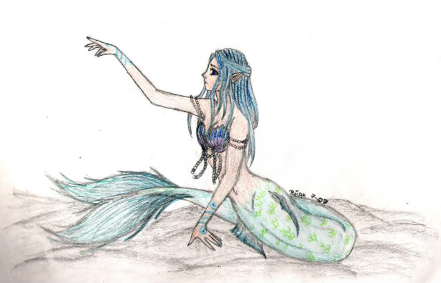 Fantasy Mermaid Drawing Sketch
