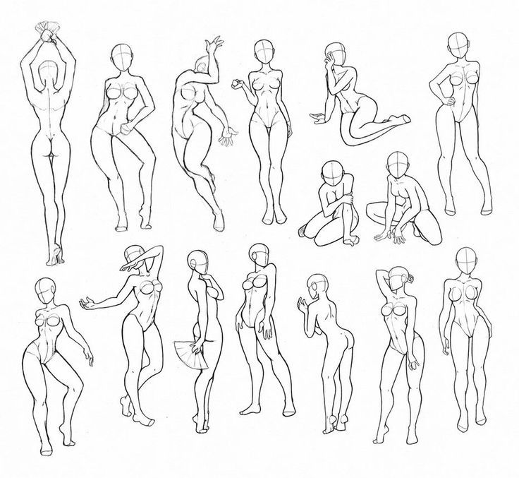Female Action Poses Drawing Beautiful Art