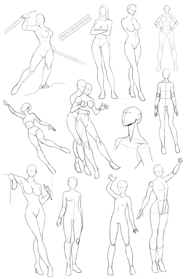 Female Action Poses Drawing Pictures