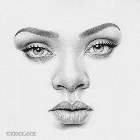 Female Face Drawing Beautiful Image
