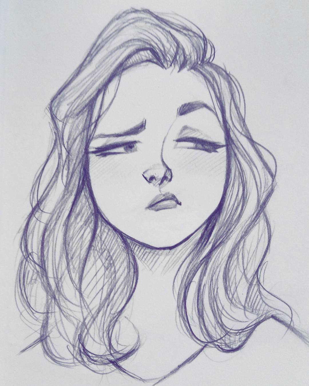 Sad Girl Sketch Drawing by angryburrito12 - DragoArt