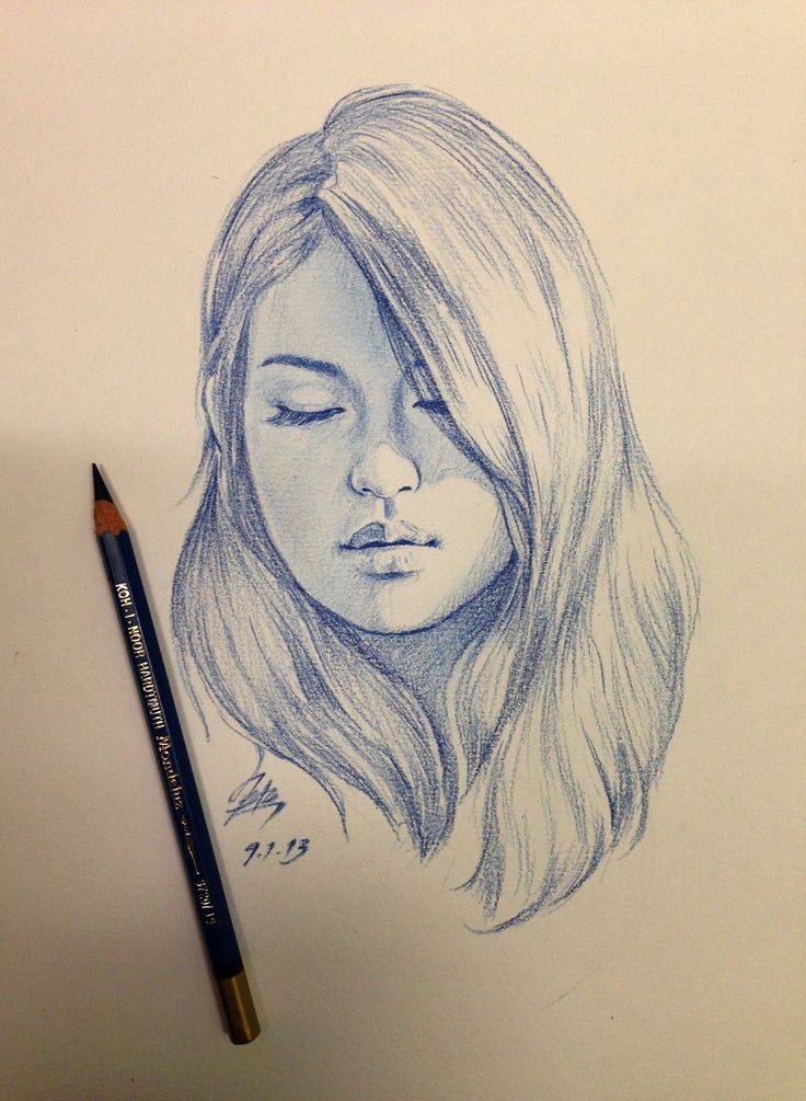 Female Face Drawing Photo