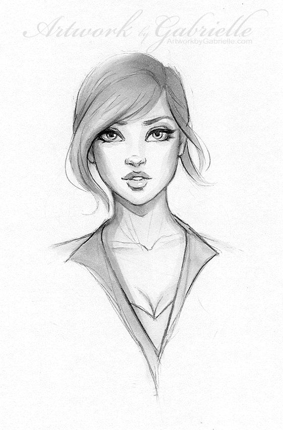 Female Face Drawing Pic