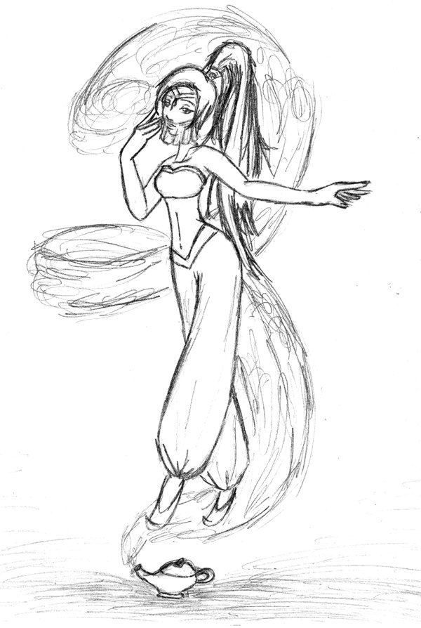 Female Genie Drawing Image