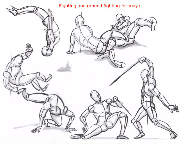 Fighting Pose Drawing Amazing