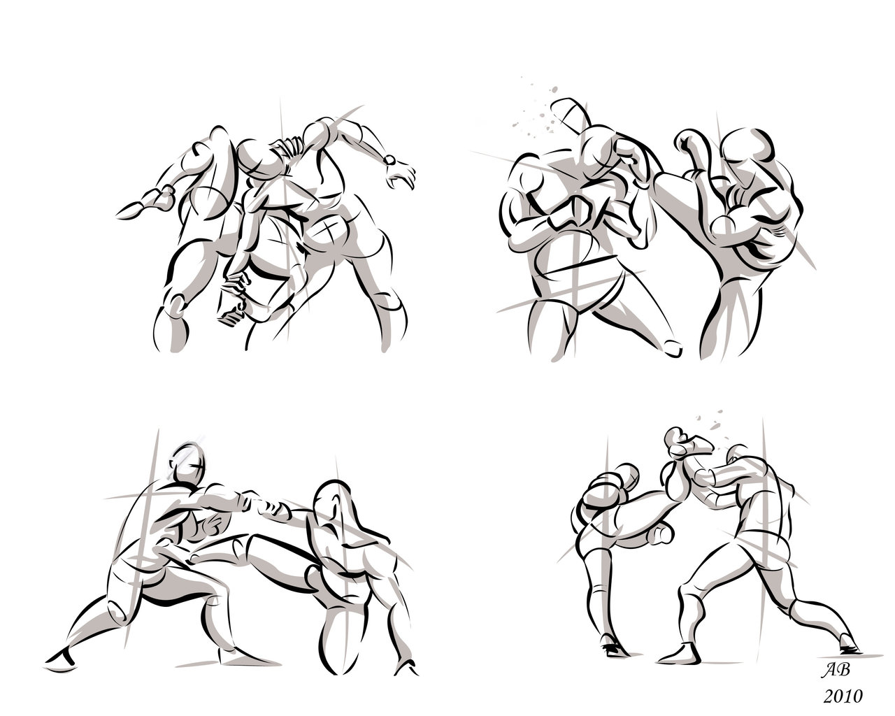 Fighting Pose Drawing Art