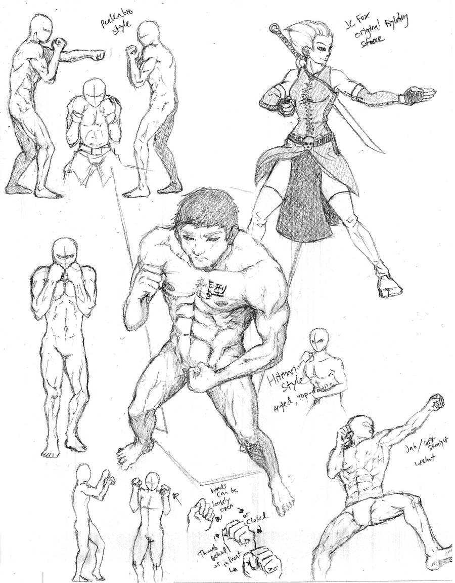 Fighting Pose Drawing Creative Art