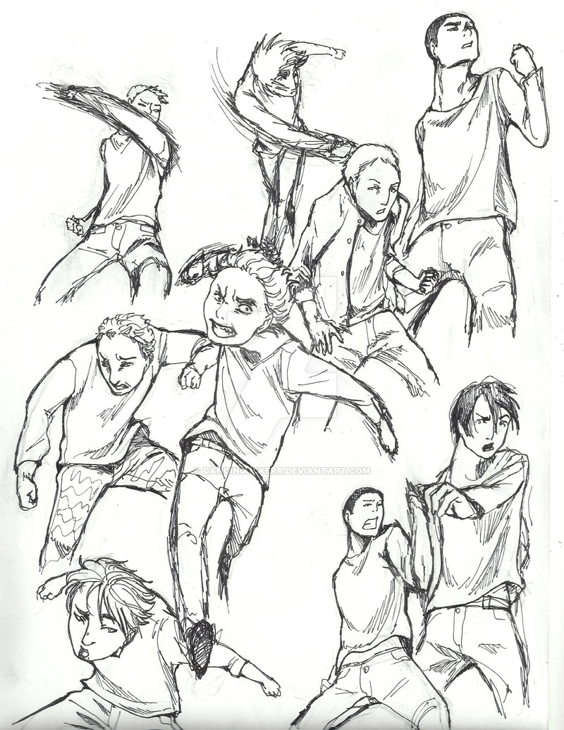 Fighting Pose Drawing Images