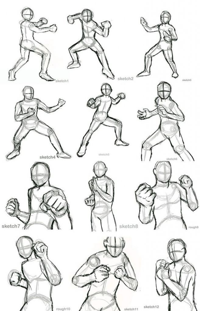 Fighting Pose Drawing Pic