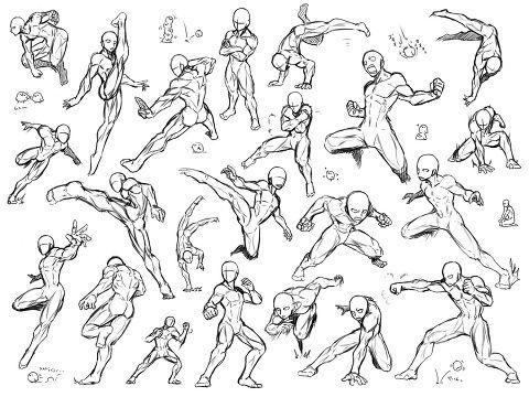 Fighting Pose Drawing Pics