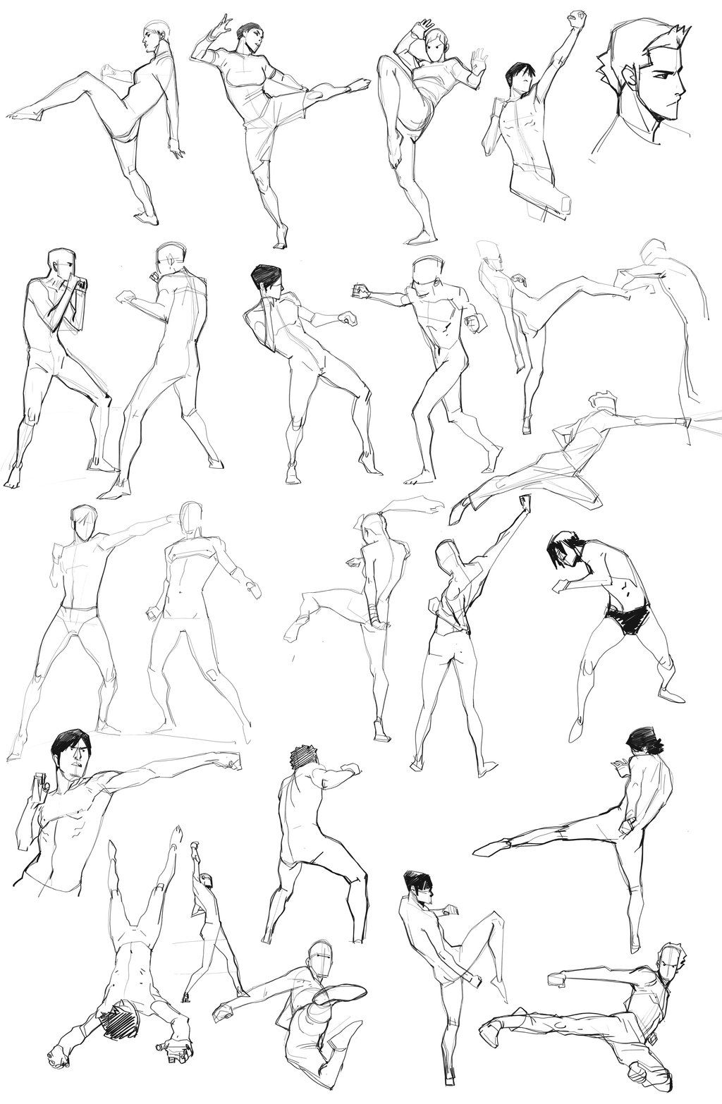Fighting Pose Drawing Picture