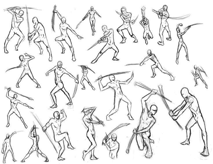 Fighting Poses Drawing